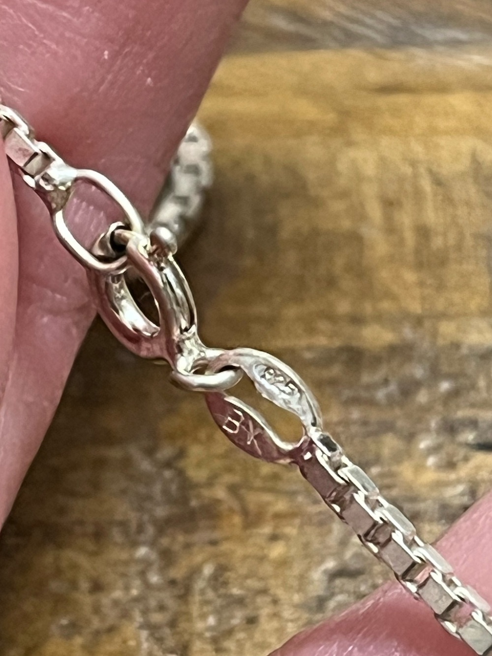 Vintage 925 Sterling Silver Box Chain BY Long 7.5g Classic Necklace Signed - Picture 4 of 7